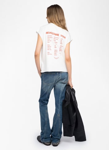 Tee-shirt col rond en coton ZADIG&VOLTAIRE Blanc